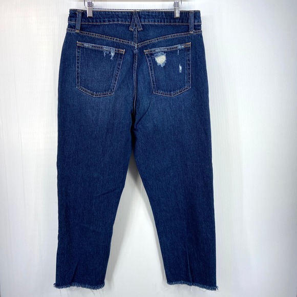 Goldie Blues Cheeky Taper Ankle High Rise Dark Blue Denim Jeans Womens 14 - Picture 7 of 11